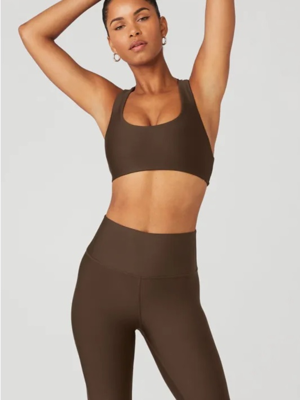 ALO Yoga Brown Scoop Neck Sports Bra